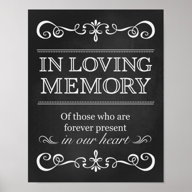 Hochzeitssymbol - In Love Memory Chalkboard Zeiche Poster (Vorne)