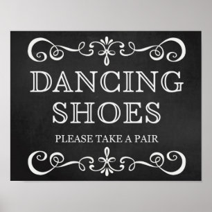 Hochzeitssymbol - Tanzschuhe - Halbpension Zeichen Poster