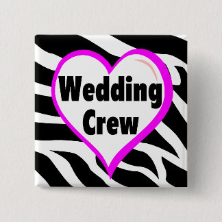 Hochzeitsszebrastreifen (Herz-Zebra-Crew) Button