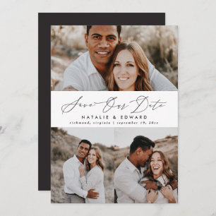 Hochzeitsszeitsgrafik mit mehreren Fotos Save The Date