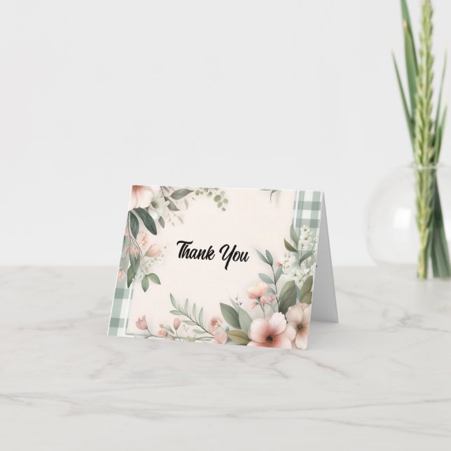 Hochzeitsszenario boho Brautparty Dankeskarte (Vorderseite)