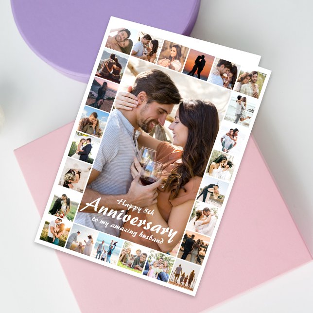 Hochzeitsszenario Custom Collage | FOTO Karte (Capture cherished moments and heartfelt love in one beautiful card.)