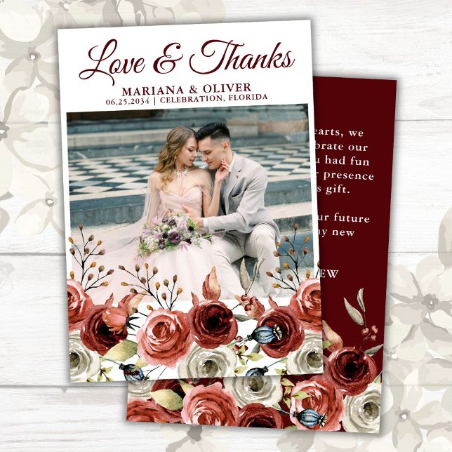 Hochzeitsszenario Foto Vielen Dank Card Herbst Mix Einladung (Von Creator hochgeladen)