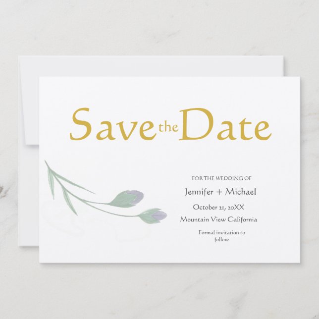 Hochzeitsszenario Moderne Minimalistische Schlicht Save The Date (Vorderseite)