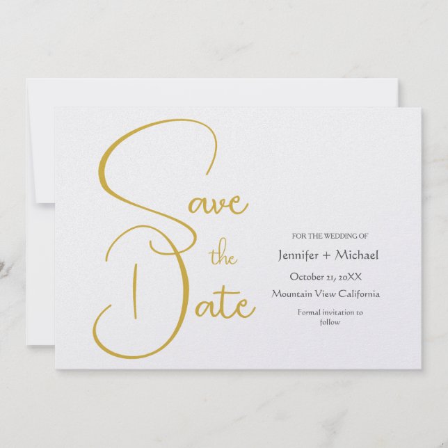Hochzeitsszenario Moderne Minimalistische Schlicht Save The Date (Vorderseite)