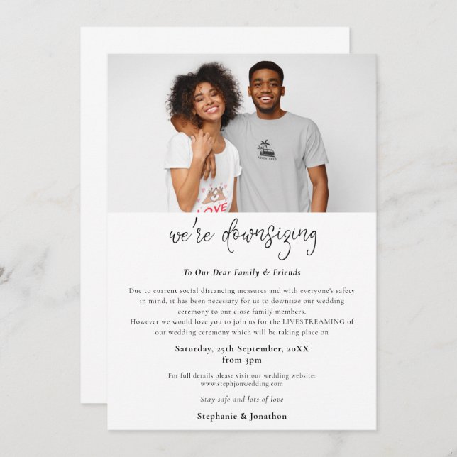 Hochzeitsszenario - Modernes Foto Ankündigung (Vorne/Hinten)