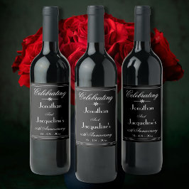 Hochzeitsszenario Party Skript Elegant Schwarz Weinetikett