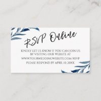 Hochzeitsszenario RSVP Online Typografie Blau gest
