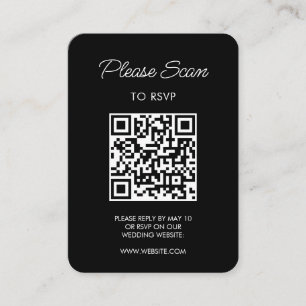 Hochzeitsszenario RSVP, QR-Code Moderner Minimalis Begleitkarte