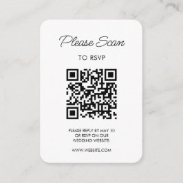Hochzeitsszenario RSVP, QR-Code Moderner Minimalis Begleitkarte