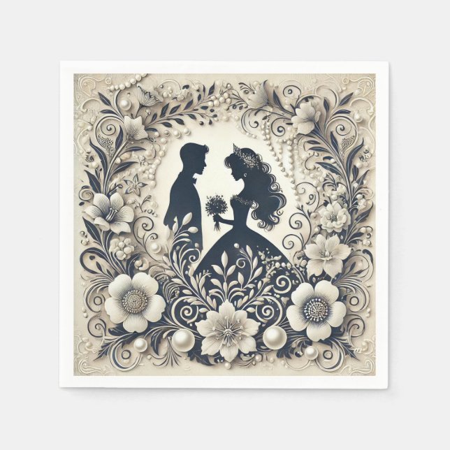 Hochzeitsszenario Serviette (Vorderseite)