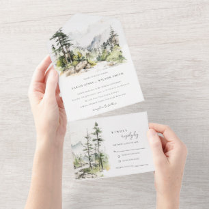 Hochzeitsszenario "Soft Woods Mountain" All In One Einladung