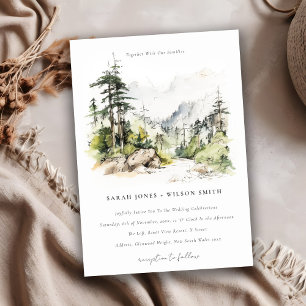 Hochzeitsszenario "Soft Woods Mountain" Einladung