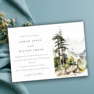 Hochzeitsszenario "Soft Woods Mountain" Einladung
