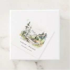 Hochzeitsszenario "Soft Woods Mountain" Geschenkanhänger