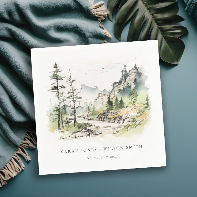 Hochzeitsszenario "Soft Woods Mountain" Serviette (Von Creator hochgeladen)