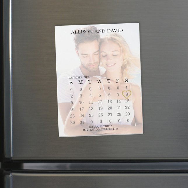 Hochzeitsszenario speichern des Datumskalenders Fo Magnetkarte (Von Creator hochgeladen)