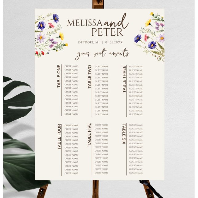 Hochzeitstabelle für Wildblumen Poster (Von Creator hochgeladen)