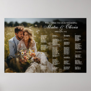 Hochzeitstabelle mit alphabetischem Foto Poster