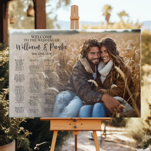Hochzeitstabelle mit alphabetischem Foto Poster