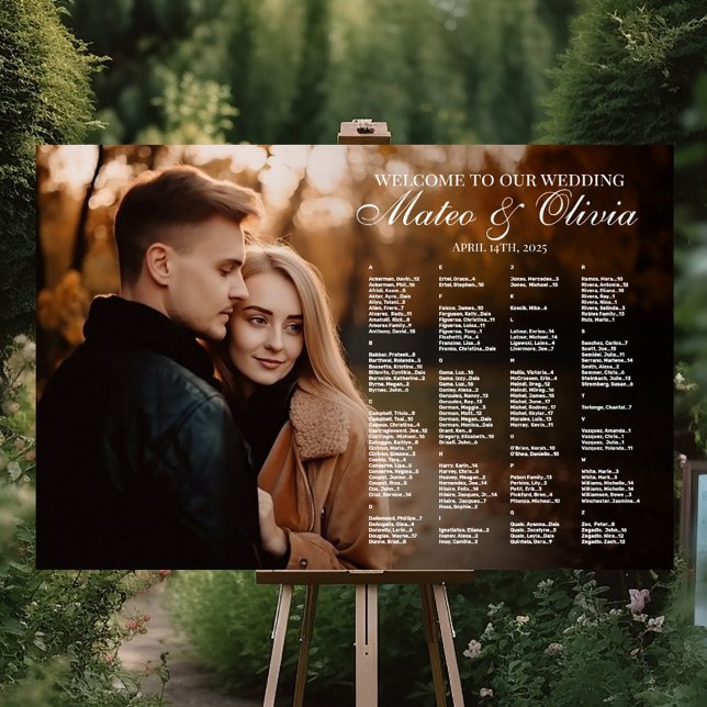 Hochzeitstabelle mit alphabetischem Foto Poster (Von Creator hochgeladen)