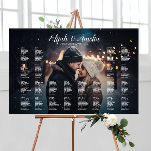 Hochzeitstabelle mit bearbeitbarem Foto Poster