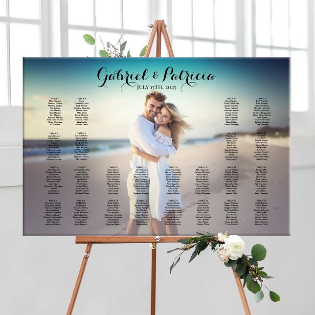 Hochzeitstabelle mit bearbeitbarem Foto Poster (Von Creator hochgeladen)