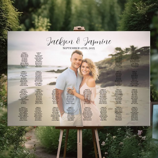 Hochzeitstabelle mit bearbeitbarem Foto Poster (Von Creator hochgeladen)