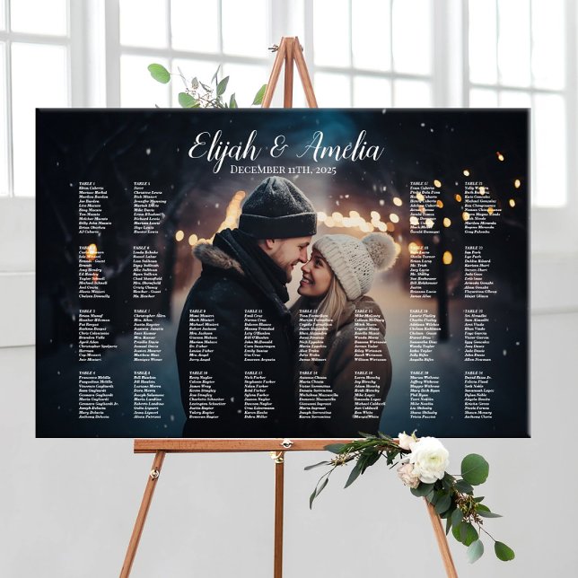 Hochzeitstabelle mit bearbeitbarem Foto Poster (Von Creator hochgeladen)