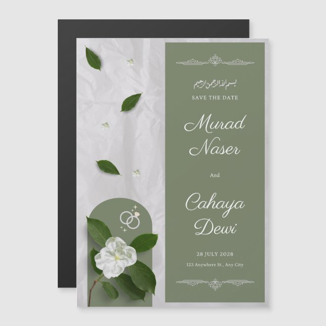 HOCHZEITSTAG 2026 JUNI MAGNETEINLADUNG (Vorne/Hinten)