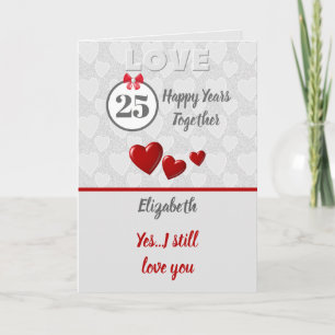 Hochzeitstag 25. Silber 25 Jahre Karte