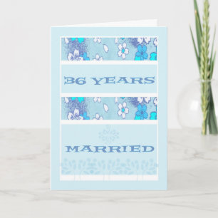 Hochzeitstag, 36 Jahre, Blaue Karte