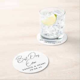 Hochzeitstag am besten geeignet Modernes Elegantes Runder Pappuntersetzer