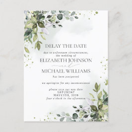 Hochzeitstag Aufschub Eukalyptus Wasserfarbe Ankündigungspostkarte