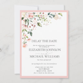 Hochzeitstag Aufschub Rosa Wasserfarbe Ankündigung
