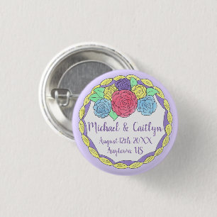 Hochzeitstag Brautparty Blumenkuchen Button