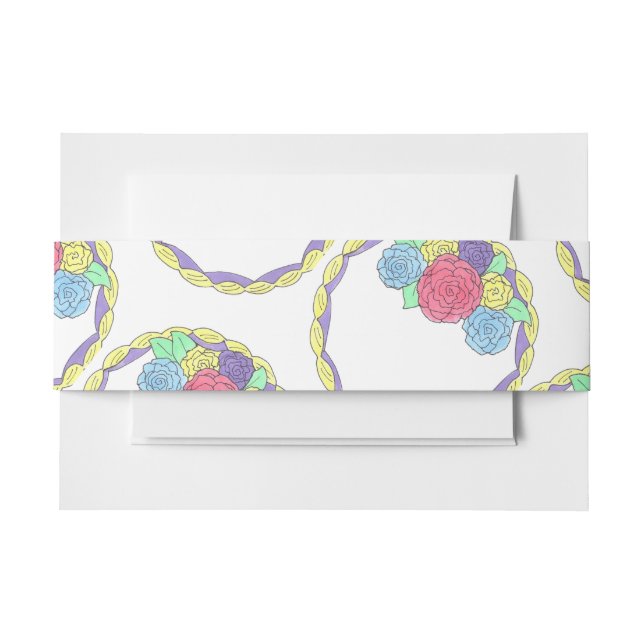 Hochzeitstag Brautparty Blumenkuchen Einladungsbanderole (Vorderseite Beispiel)