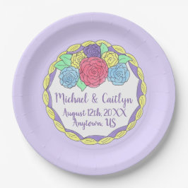 Hochzeitstag Brautparty Blumenkuchen Pappteller