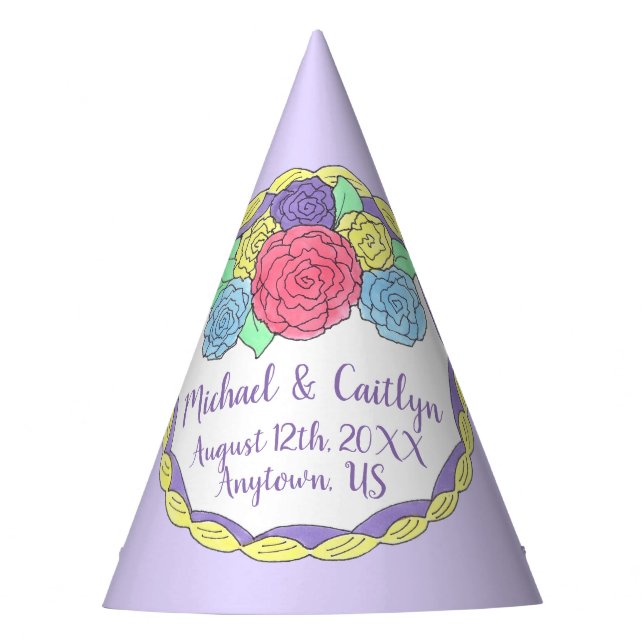 Hochzeitstag Brautparty Blumenkuchen Partyhütchen (Vorderseite)