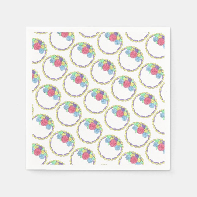 Hochzeitstag Brautparty Blumenkuchen Serviette (Vorderseite)