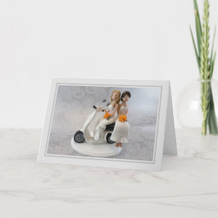 Hochzeitstag - Brides on a Scooter Karte