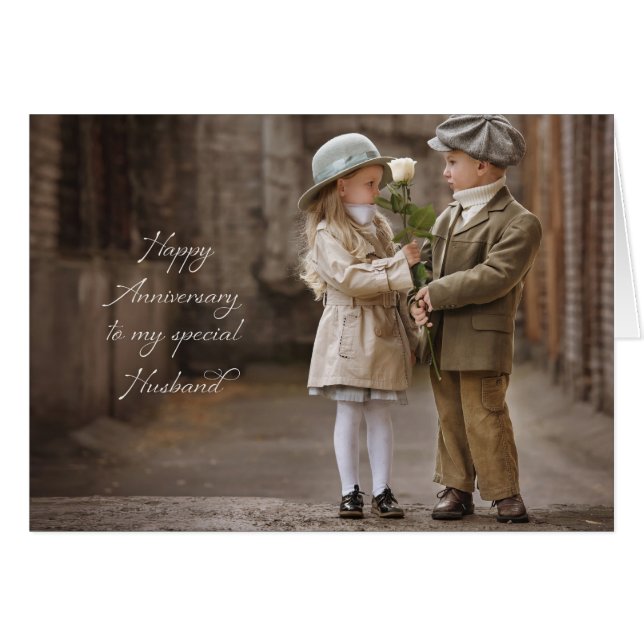 Hochzeitstag-Ehemann-Karte (Vorderseite (Horizontal))