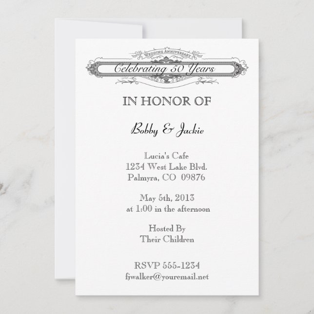 Hochzeitstag Einladung (Vorderseite)