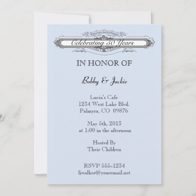 Hochzeitstag Einladung (Vorderseite)