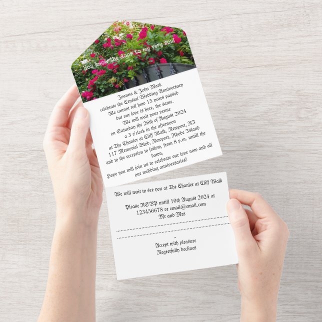 Hochzeitstag Einladung rote Rosen Tor (Abreißen)