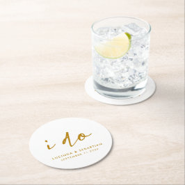 Hochzeitstag Elegante Runder Pappuntersetzer