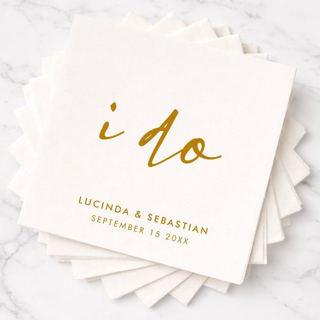 Hochzeitstag Elegante Serviette (I do wedding napkins with clean modern typography for a stylish celebration)