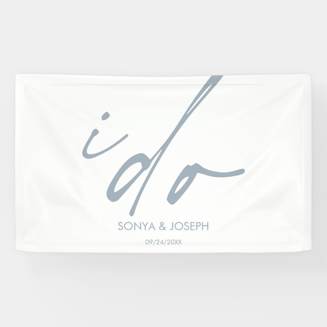 Hochzeitstag Elegantes Skript I Do Banner (Horizontal)