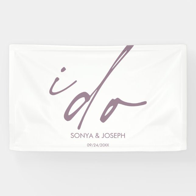 Hochzeitstag Elegantes Skript I Do Banner (Horizontal)