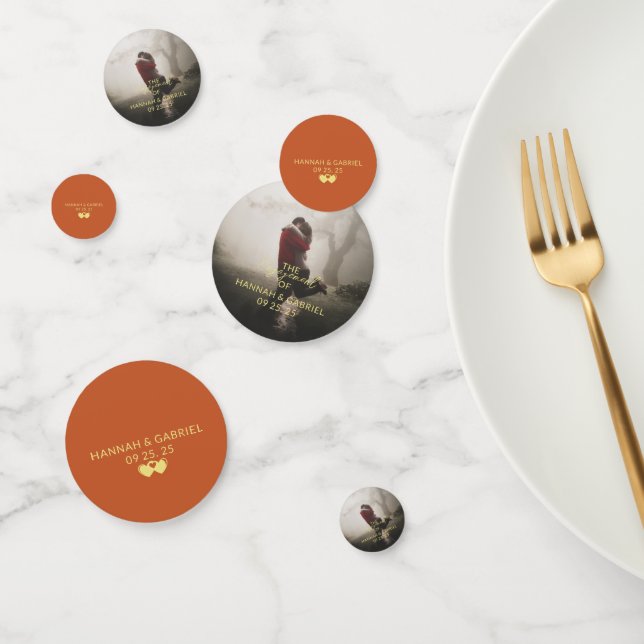 Hochzeitstag-Engagement-Partei Foto hinzufügen Konfetti (Gruppe)